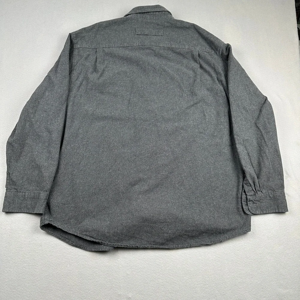 Duluth Trading Co Flannel Shirt Mens XL Gray Relaxed Fit Button Down 100% Cotton - Picture 4 of 11